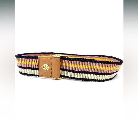 Tory Burch Accessories - TORY BURCH multi-colored striped webbing belt